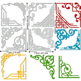 BENECREAT 2pcs Corner Cutting Dies, Album Carbon Steel Template Metal Embossing Stencils for Paper Card Making Decoration DIY Scrapbooking Craft Home Decor