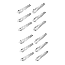 FOMIYES 2sets Practical Stainless Steel Tweezers Set Tongs Pig Hair Remover for and Food Styling 6pcs*2