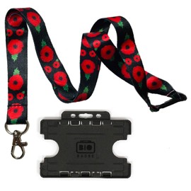 Poppy Lanyard with Double Sided ID Card Holder