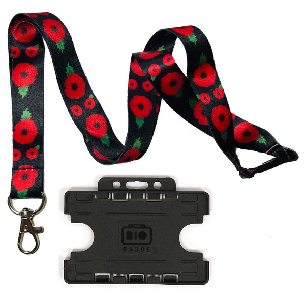 Poppy Lanyard with Double Sided ID Card Holder
