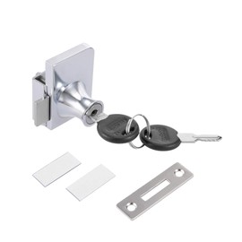 uxcell Glass Cabinet Door Lock, for Hinged Glass Display Case Keyed Alike 2Pcs