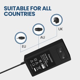 PowerHOOD 12V AC/DC Adapter Compatible with Korg KingKORG Neo KINGKORGNEO 37-Key Virtual Analog Synthesizer Vocoder 12VDC DC12V 12volt 12.0 Volts Power Supply Cord Charger Cable PSU Mains