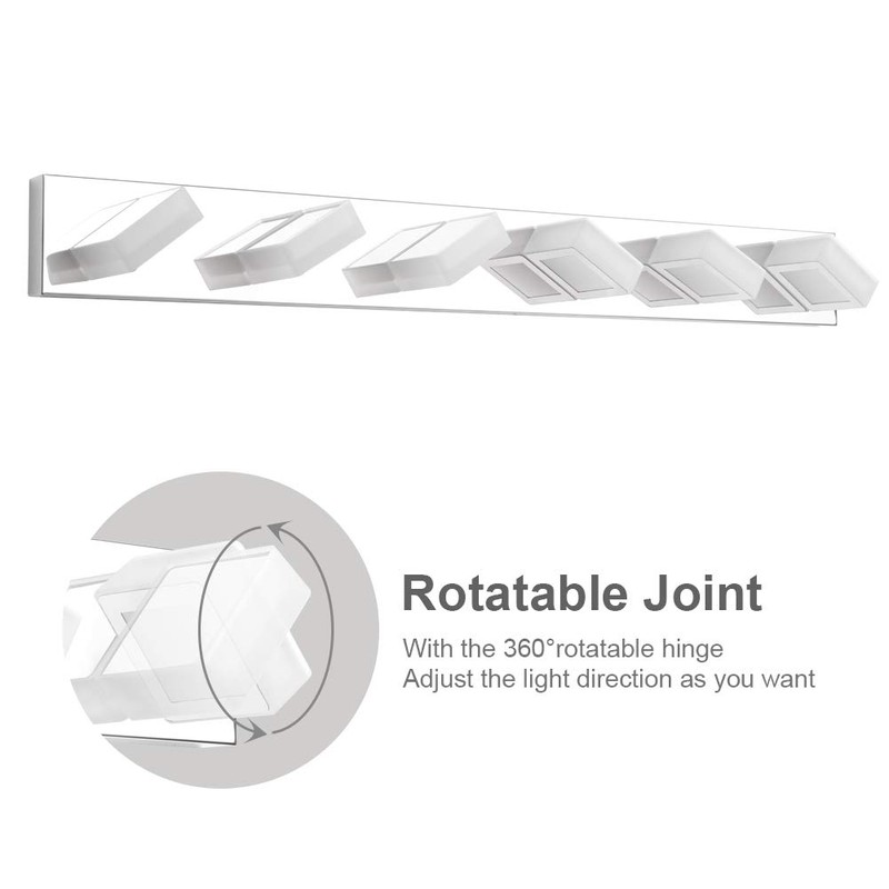 Ralbay Modern LED Bathroom Vanity Lights 6 Lights Acrylic Stainless