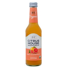 Citrus House Organic Sparkling Juice, Pink Grapefruit, No Added Sugars, No Preservatives, 9.3 Fl Oz Glass Bottle (Pack of 12)