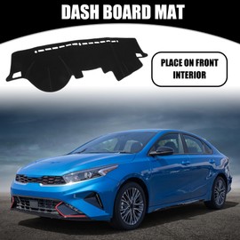 Partuto Dash Cover - Car Center Console Non-Slip Dash Board Mat - for Kia Forte 2009-2016 - Polyester Black - 1Pc