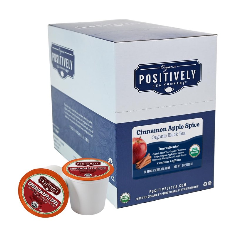 Organic Positively Tea Company, Cinnamon Apple Spice Black Tea, K-Cup