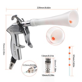 EXLECO Dry Cleaning Gun Car Dry Blow Gun High Pressure Air Compressor Cleaning Tool Compressed Air Cleaning Gun with 5 Tubes