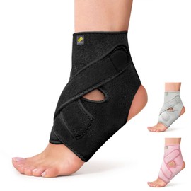 Bracoo FS10 Ankle Brace, Adjustable Foot Bandage, Professional Ankle Support for Plantar Fasciitis, Arthritis, ACL, Joint Pain, Heel Spurs - Black, S/M