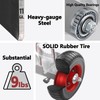 Blütezeit Rolling Gate 6'' Heavy-Duty Rubber Wheel Carrier 2pcs, Double-U
