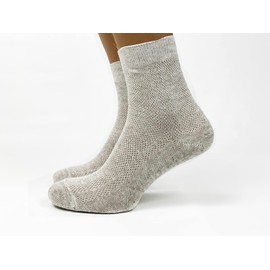 Men's Anti-sweat Quick-Drying Mesh-knitted Super-Breathable Organic Linen Flax Socks (7-9, pack-3)