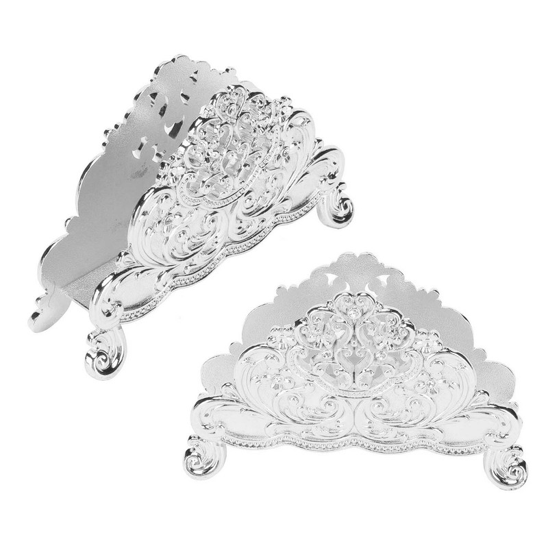 Napkin Holder European Style Metal Hollow Flower Pattern Paper Tissue