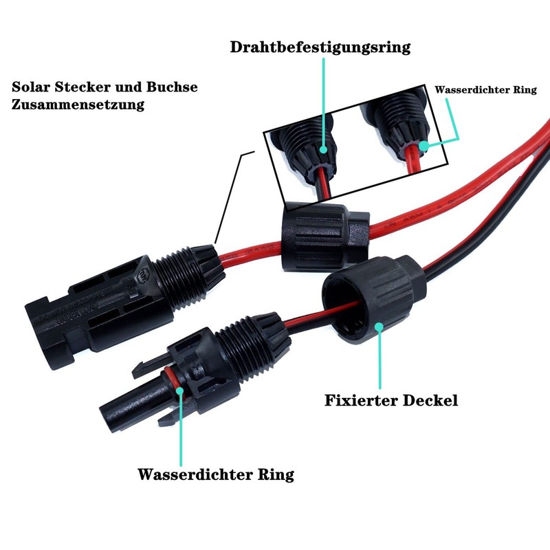 iHaospace Solar Charging Cable Solar Plug to XT60 Plug Solar