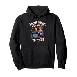 Hocus Pocus I Need Coffee to Focus Funny Witch Caffeine Tee Pullover Hoodie