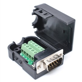 Oiyagai Connector DB9 RS232 D-SUB Male Adapter Serial 9 Pin Port DB9 COB Breakout Terminal Connector Signal Module with Case (Male with Screw)