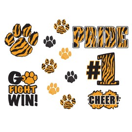 Anderson's Orange and Black Glitter Body Decal Set, 300 per Package, Tattoos, Cheek Cheers, Eyeblacks, Fan Gear, Sports Fan Gear,School Spirit, Football Cheerleader Accessories, Homecoming