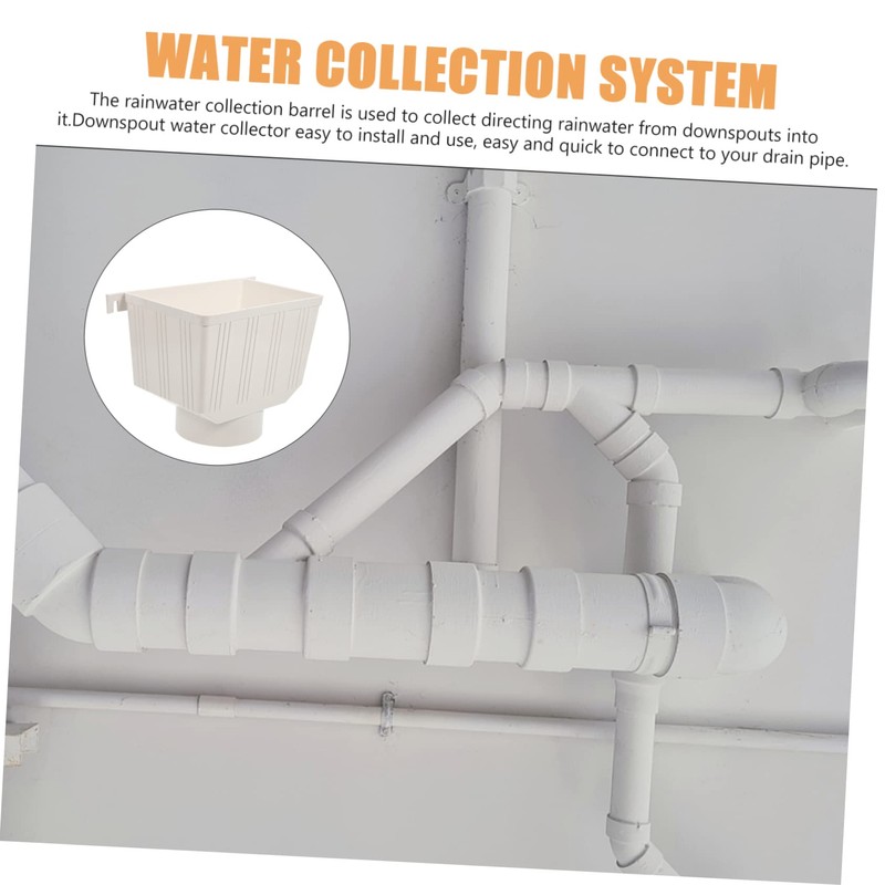 SHINEOFI Rainwater Collection Connector for Downspout Gutter Durable PVC Water