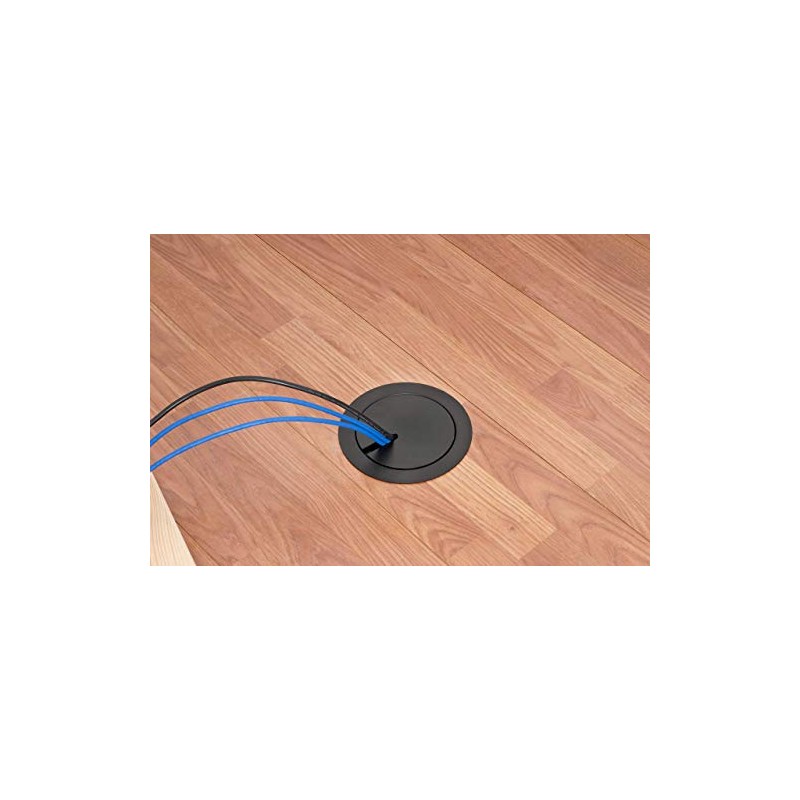 Arlington FLBR5420 Recessed Power and Data Round Floor Box (Black)