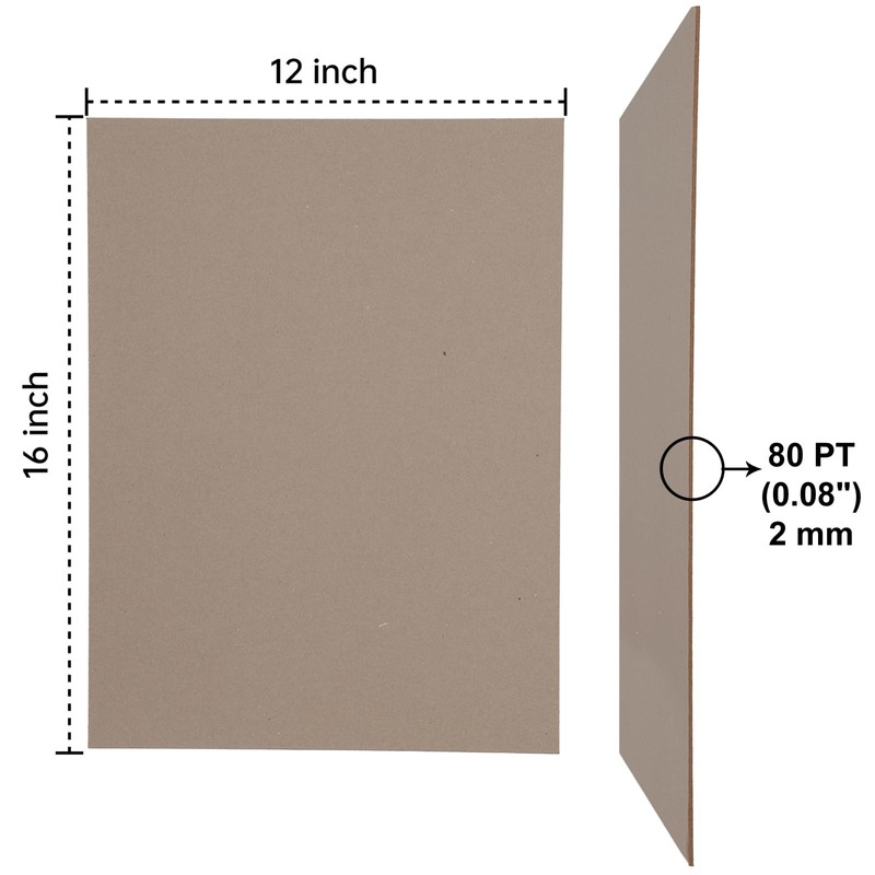 Heavy-Duty Chipboard Sheets 12 x 16 in - 80 PT