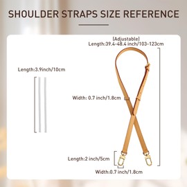 Doxo Vachetta - Correas de piel para bolso de hombro L V de repuesto para bolso de hombro de 0.71 pulgadas, longitud ajustable de 40.5 a 48.4 pulgadas, cera de abeja
