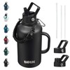 BJPKPK Half Gallon Insulated Water Bottles with Straw Lid &