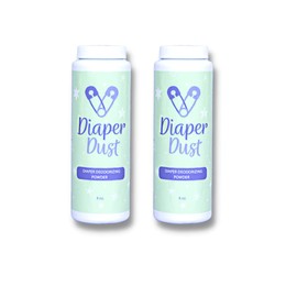Diaper Dust - Diaper Deodorizing Powder with Activated Charcoal - Diaper Odor Eliminator, No Diaper Pail Needed, Portable and Unscented - Dusting Powder Diaper Smell Eliminator, 2 Pack