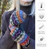Pachamama Women Wool Mittens Fleece Lined Handknitted Fairisle Green Multicoloured