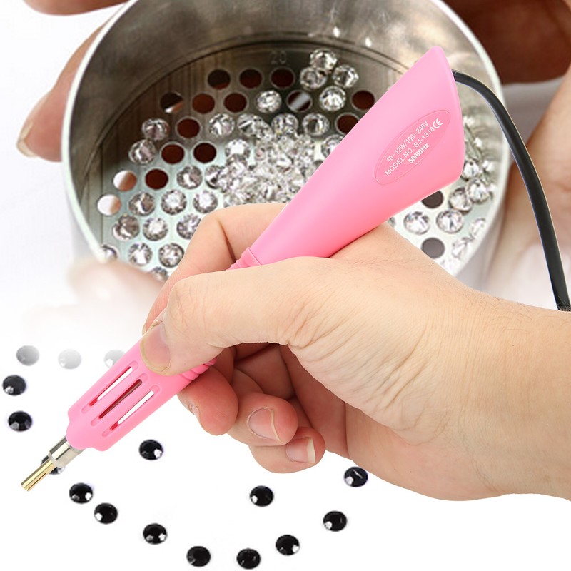 Hot Fix Rhinestone Applicator DIY Wand Heat Gun 100‑240V Diamond