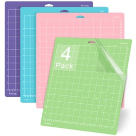 Gwybkq Cutting Mats 12x12 for Cricut Explore One/Air/Air 2/Maker 3/Maker 4 Pack Adhesive Sticky Non-Slip Durable Mat Replacement Accessories (Standard,Light,Strong,Fabric) for Supply, Scrapbock