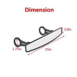 UTV 15” Rear View Mirror Convex Mirror with 1.75” clamp Replacement for Polaris RZR Ranger 800 XP 1000 Turb Rhino YXZ Arctic Cat Wildcat HDX 1000 Mule 600 Gator HPX