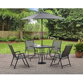 Mainstay Albany Lane 6 Piece Outdoor Patio Dining Set, Seats 4 (Gray)