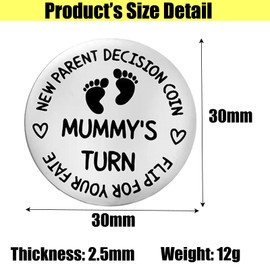 TCPENG Parents Decision Coin, Stainless Steel Commemorative Coins, Gifts for Dad Mum, Newborn Baby Gifts, New Mum Gifts, Birthday, Anniversary