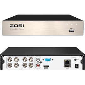 ZOSI 8Channel Surveillance Video Recorders with Human Vehicle Detection,H.265+ Hybrid 1080P 4-in-1 HD-TVI Standalone CCTV DVR System for 720P,1080P Security Cameras,Easy Remote Access(NO Hard Drive)