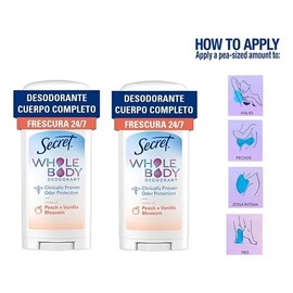 Desodorante Mujer Secret Whole Body Durazno/vainilla 68g