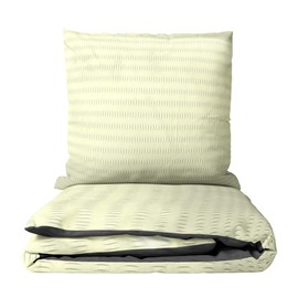 Leonado Vicenti Bed Linen Seersucker Microfibre Set Plain Duvet Cover 135 x 200 / 155 x 200 / 155 x 220 / 200 x 200 / 200 x 220 / 240 x 220 cm