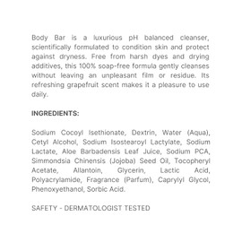 Nu Skin Body Bar Soap | Gentle Cleansing Bar with Moisturizing Aloe Vera | Non-Drying Daily Cleanser for Hands, Body & Face | Refreshing Scent | Soft, Hydrated & Revitalized Skin | 4 oz