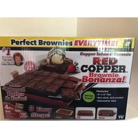 RED COPPER BROWNIE BONANZA, RED COPPER, 4-pc Set, 9 x 13 Copper Infused Ceramic