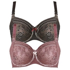 Anita Fleur 5053 Breastfeeding Bra with Underwire Size 65-105 C-J Pack of 2, berry/black