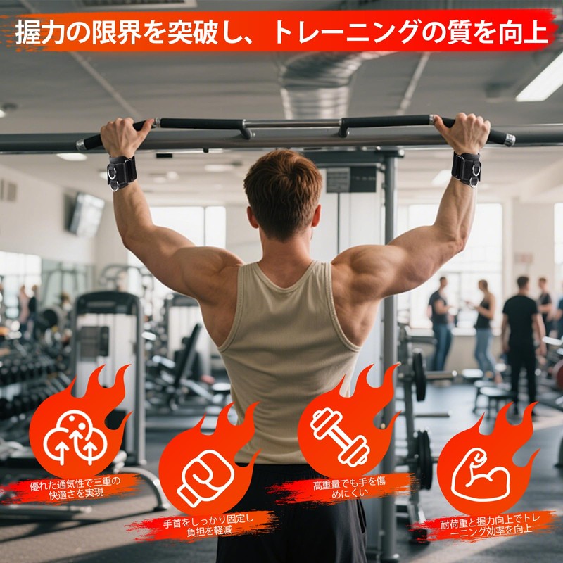 Lifting Straps, 2 in 1 Wrist Straps for Weightlifting, Muscle
