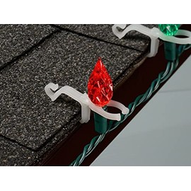 Projectpak All-Purpose Holiday Light Clips for Gutters and Shingles - Mount C5, C6, C7, C9, Mini, Icicle, Rope, LED Lights and More! | 200 Pack