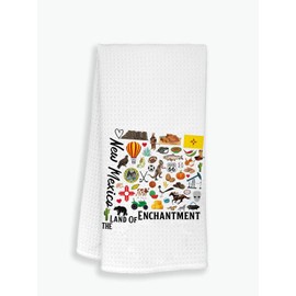 Moonlit93 New Mexico State Map Kitchen Towel, U.S. State Souvenir Tea Towel, Multi-Purpose Towel, Soft & Absorbent Kitchen Towel, Towel for New Mexico Lovers, Travel New Mexico Souvenir