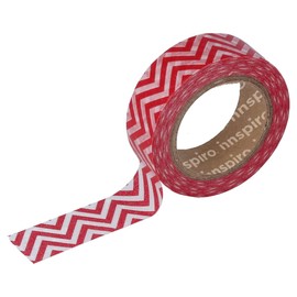 INNSPIRO Masking Tape Washi Zigzag Red 15 mm x 10 m Deco Series