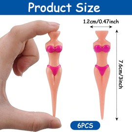 LACHT 6 Pieces Golf Tees Funny Lady Bikini 76 mm / 3 Inch Funny Golf Tees Girls Golf Tees Women's Golf Tees Plastic Golf Tees for Men Women Golf Training Golf Accessories Golf Practice