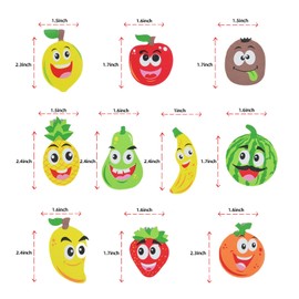 IFKEGON Foam Fruit Stickers,132pcs Foam Peel and Smile Face Sticker Fruit Bulk Shapes,Fun Foam Shapes Fruit Stickers of The Crafts (132, colorfui)