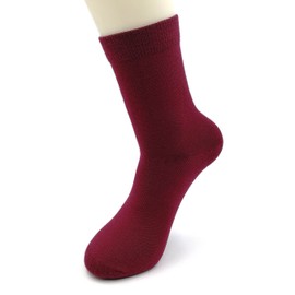 Mongolia Pure Worsted Combed Merino Wool Women Woman Men Man Dress Socks Breathable(1 pairs) (UK 6-11, Red)