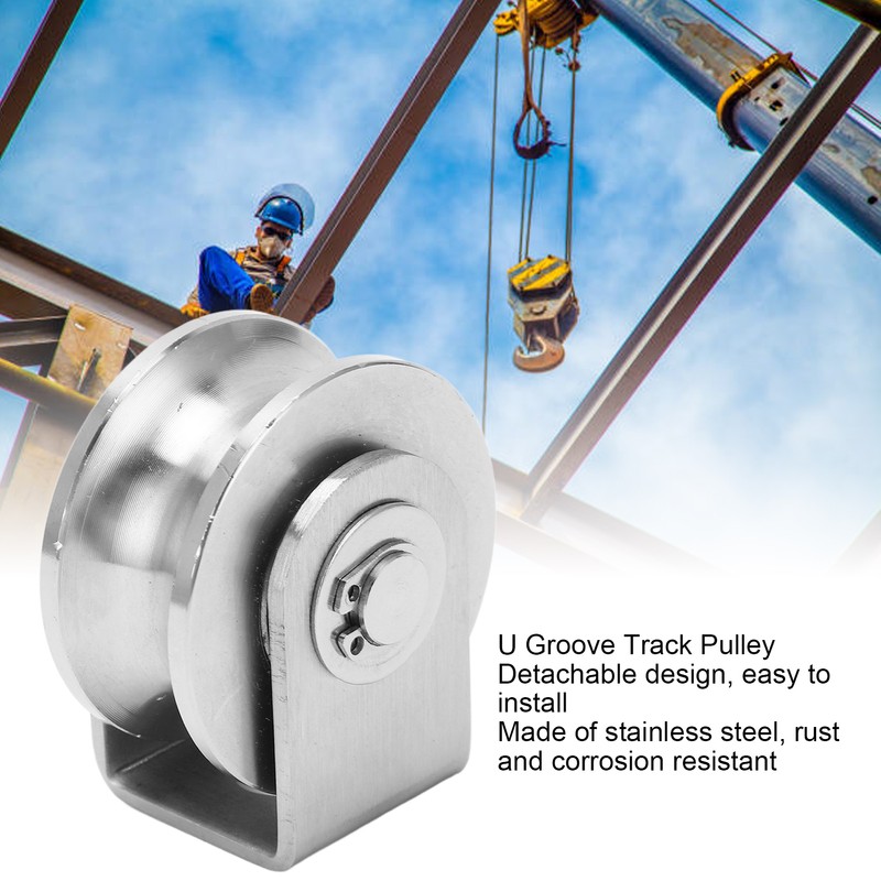 U Type Groove Wheel Stainless Steel Track Pulley for Sliding