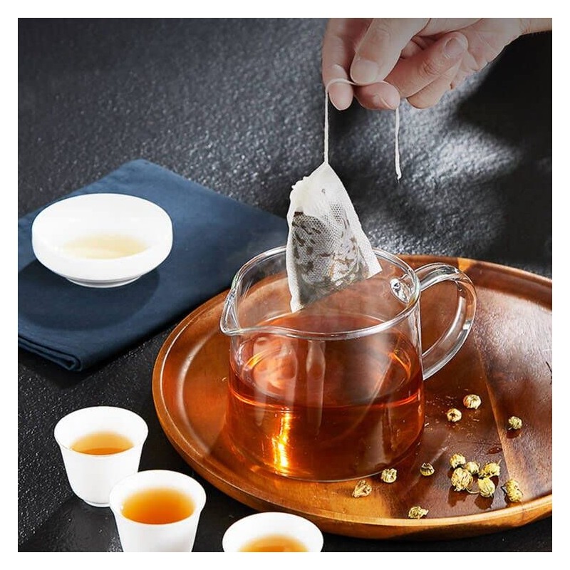 VTECHOLOGY Tea Filter Bags Unbleached Empty Non-Woven Fabric Drawstring Tea