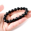 GOLD STONE Men's Women's Onyx Bracelet Black Agate Natural Stone