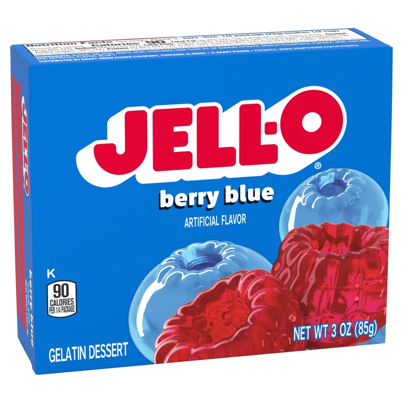 Jell-O Berry Blue Gelatin Dessert, 3 oz (4 Pack)