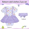 Baby Doll Clothes Floral Dress + Bow Headband Girl Doll
