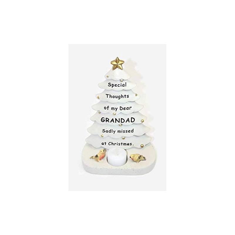 Christmas Tree T Light Grave Memorial Ornament For Grandad